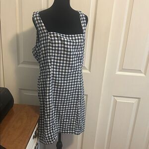 Old Navy Navy and White Plaid Dress  A